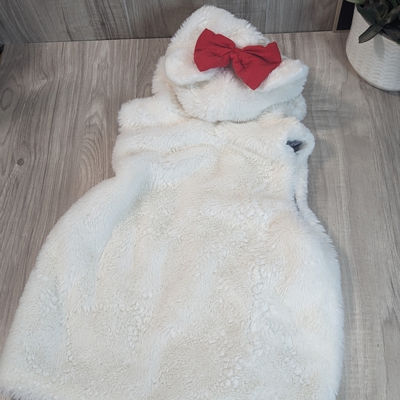 Disney Minnie Mouse Faux Fur Vest Little Girl Size 4 & Mouse Ears - Picture 3 of 16